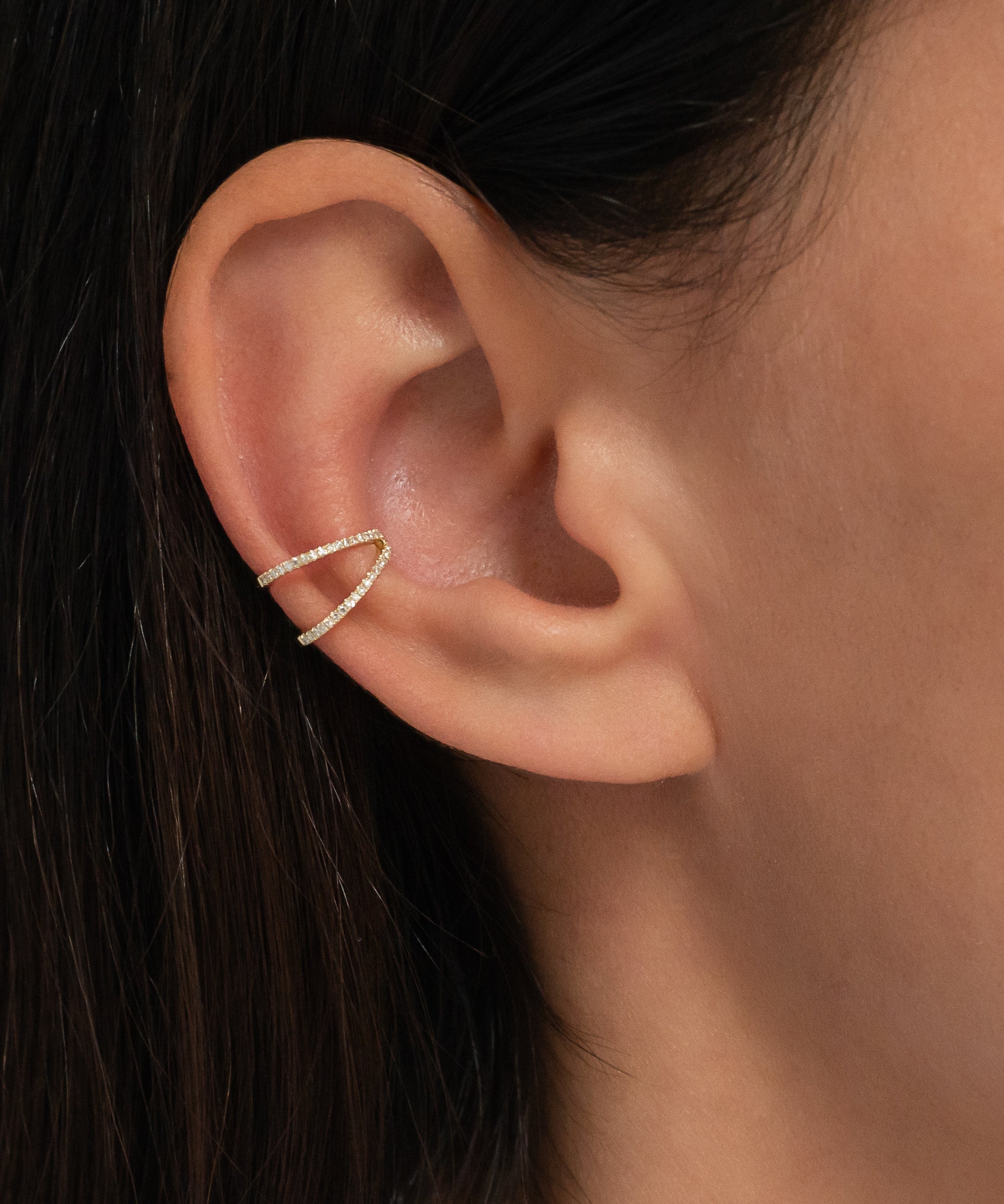 Double Diamond Ear Cuff Zoe Lev Jewelry