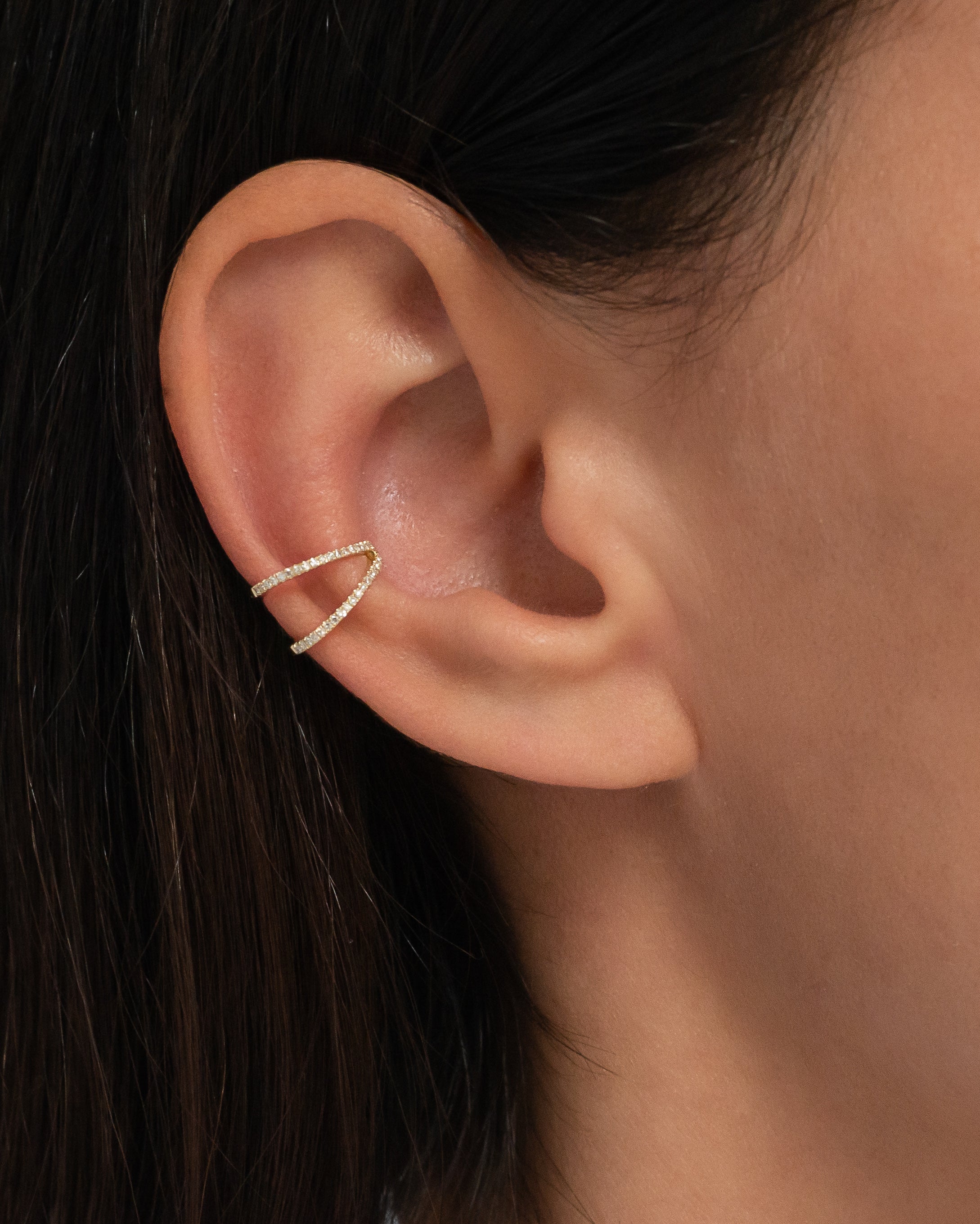 Double Diamond Ear Cuff Zoe Lev Jewelry