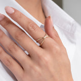 14k Gold X Ring Zoe Lev Jewelry