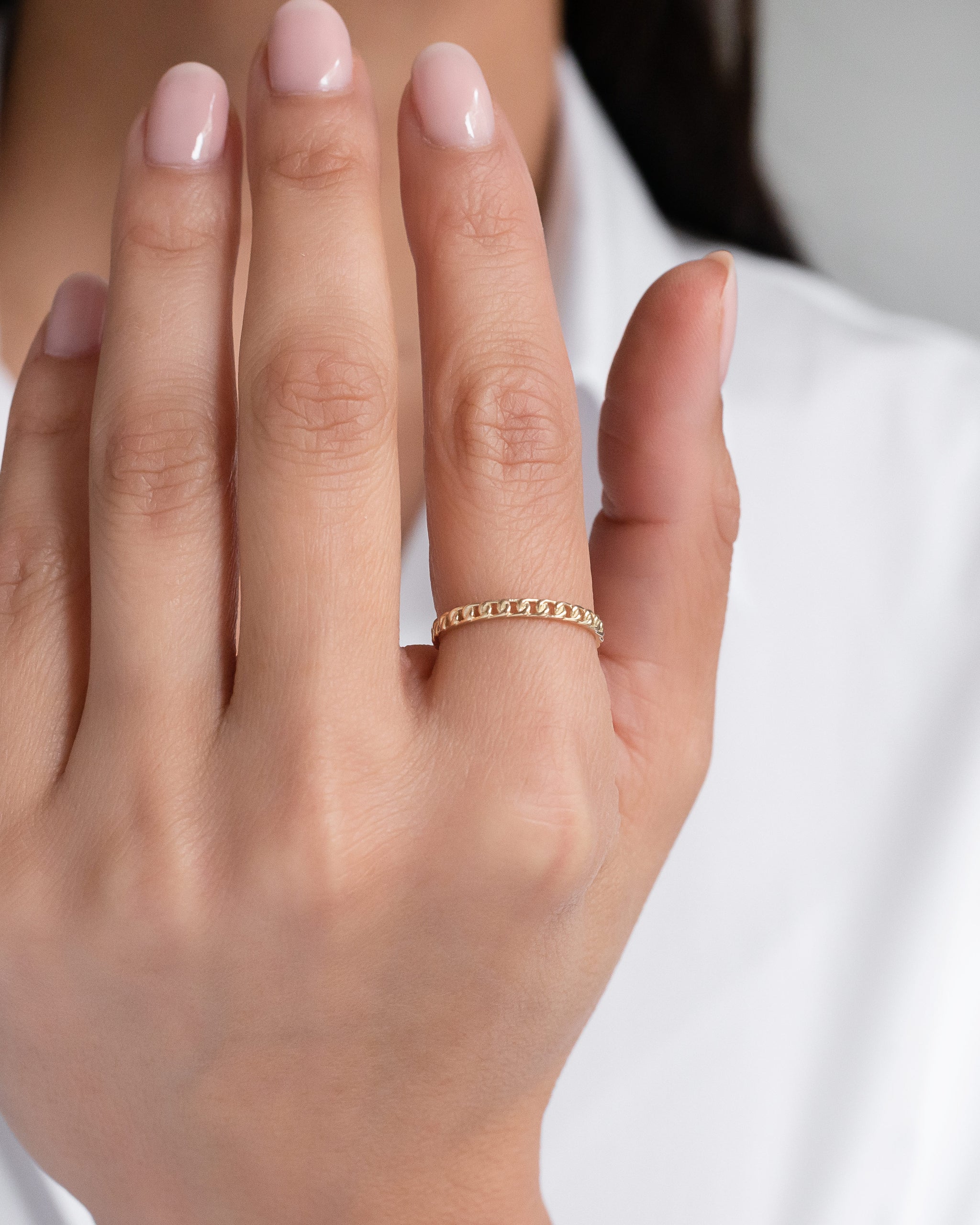 14K SOLID GOLD - LOVE THIN DISK BAND RING - DIAMONDS - SO PRETTY CARA COTTER