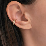 14k Gold Ear Cuff with Diamond Fringes Zoe Lev Jewelry