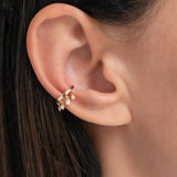 14k Gold Ear Cuff with Diamond Fringes Zoe Lev Jewelry