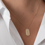 Diamond Mini Dog Tag Necklace Personalized Zoe Lev Jewelry