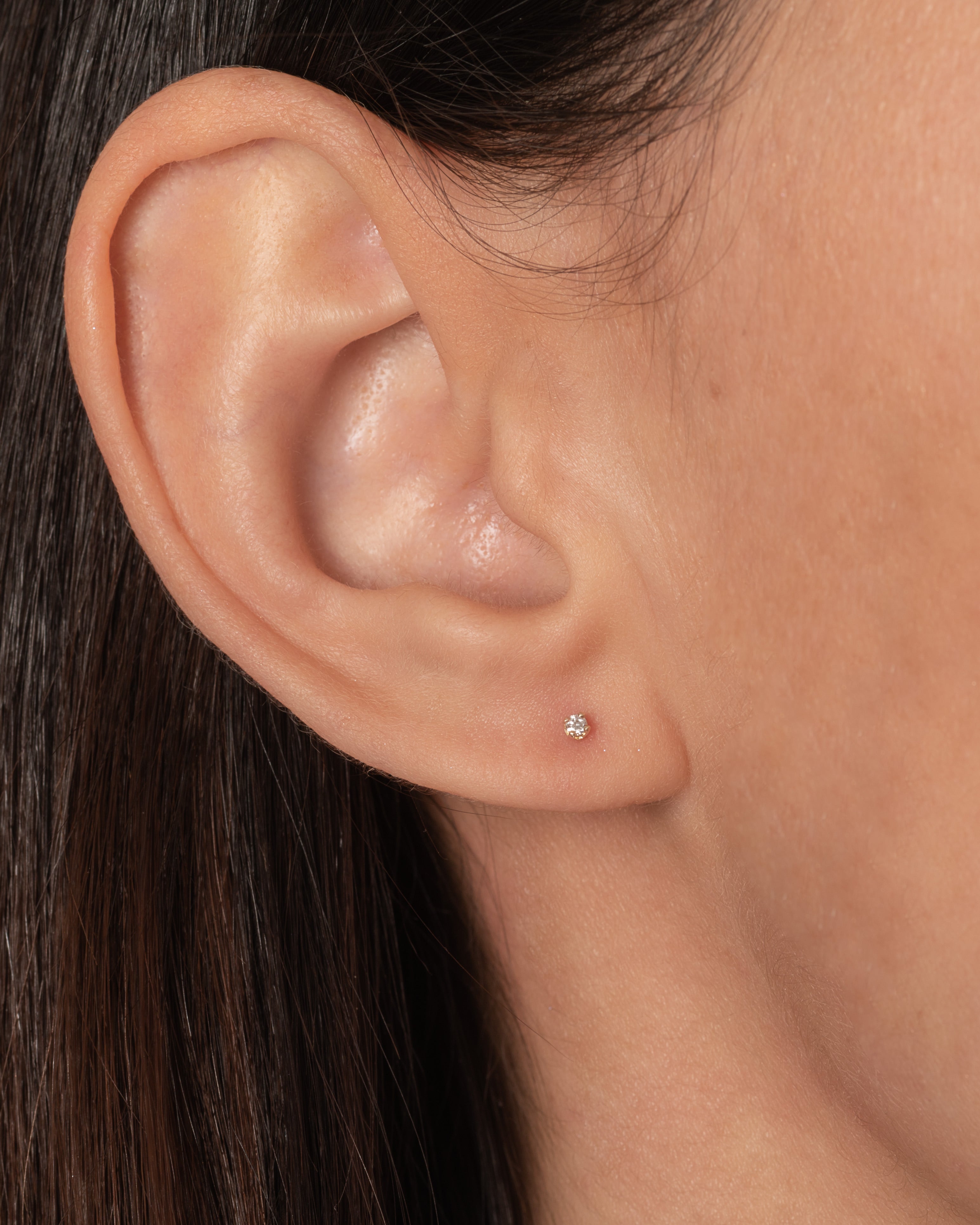 Mini 4 Prong Diamond Stud Earrings Zoe Lev Jewelry