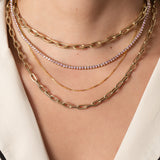 3 Prong Pink Sapphire Tennis Necklace Zoe Lev Jewelry