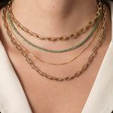 3 Prong Emerald Tennis Necklace Zoe Lev Jewelry