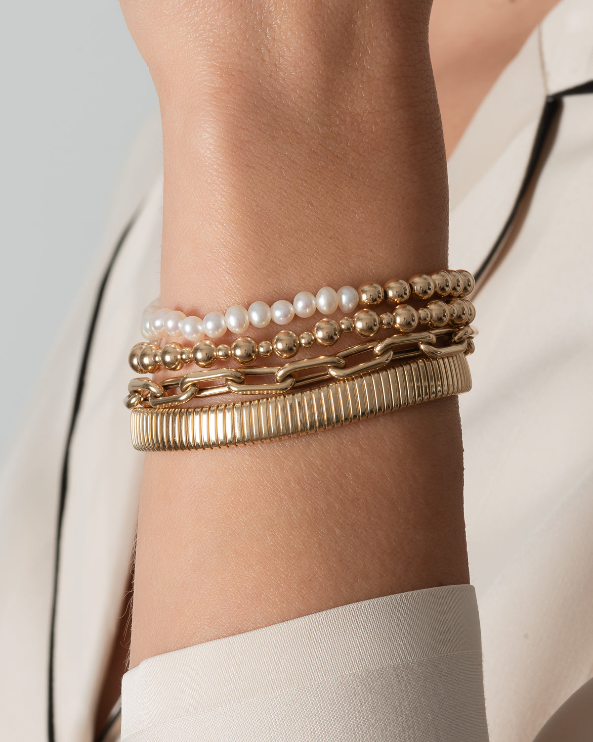 Bracelet Stack in Yellow Gold 