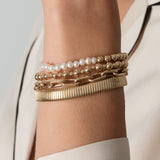 14k Gold 3mm and 5mm Bead Bracelet Bead Bracelets Zoe Lev Jewelry