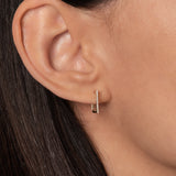 Diamond Square Huggie Earrings SAMPLE SALE Zoe Lev Jewelry