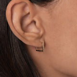 Diamond Square Huggie Earrings SAMPLE SALE Zoe Lev Jewelry