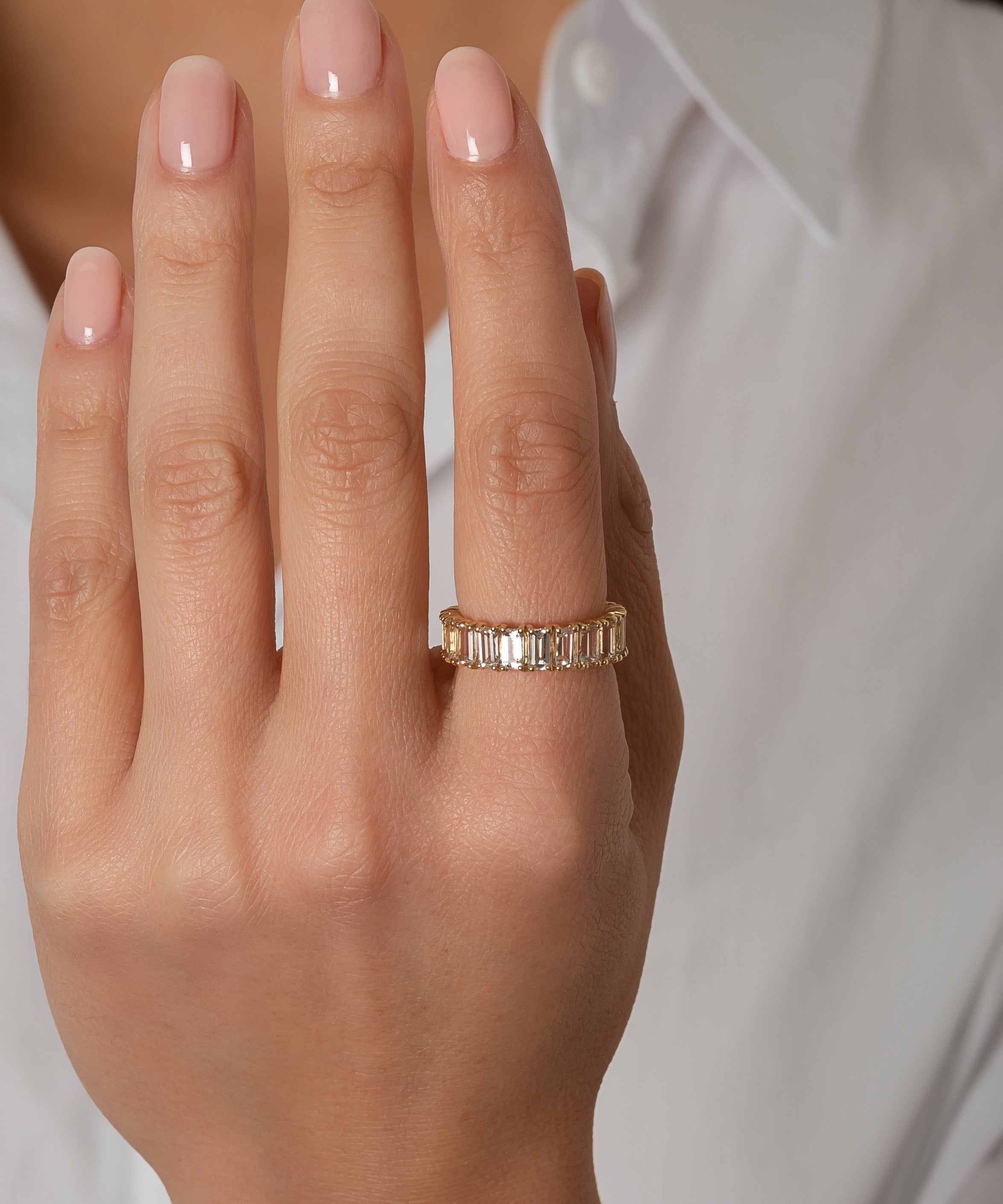 Topaz Eternity Emerald Cut Ring SAMPLE SALE Zoe Lev Jewelry