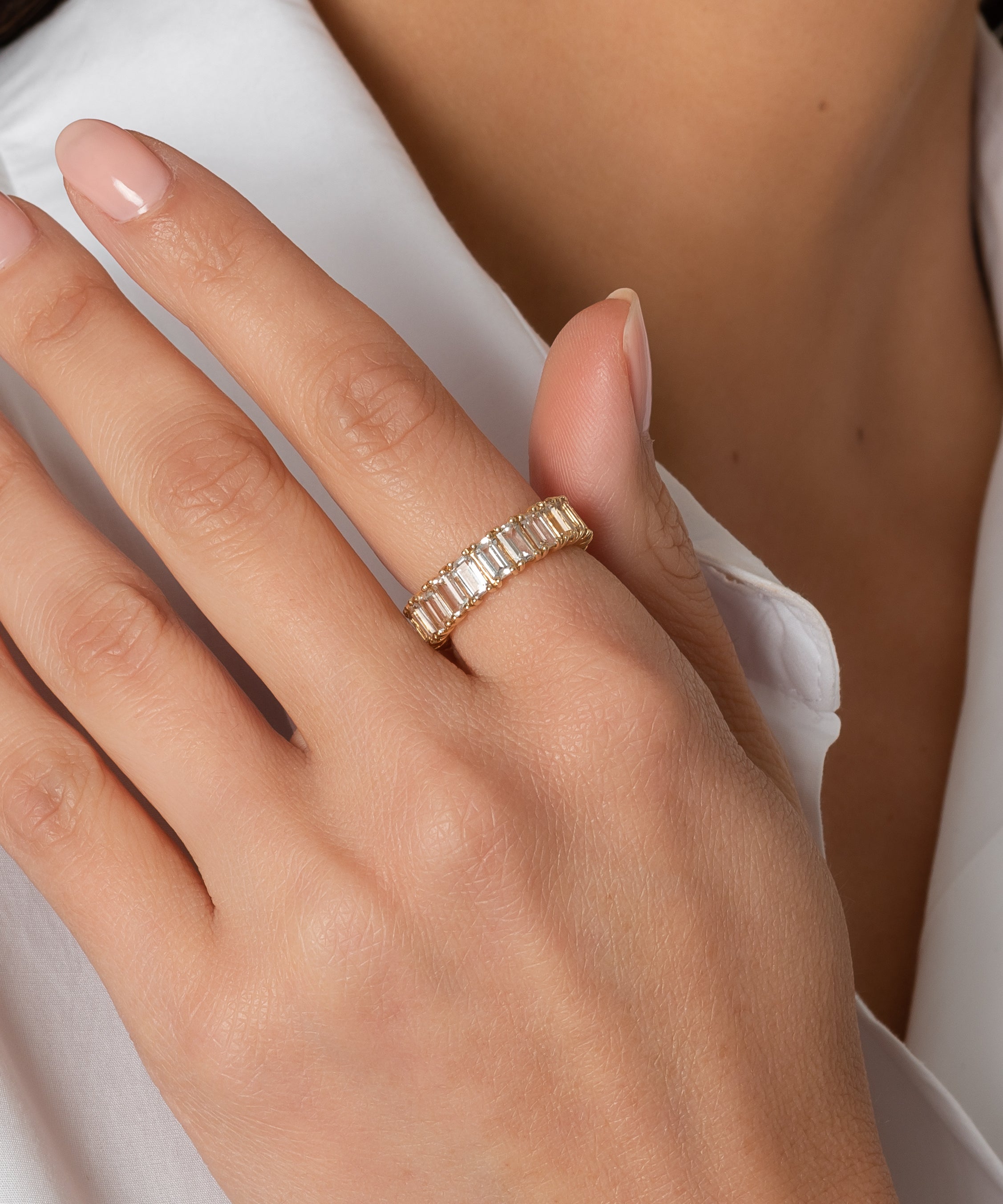 Topaz Eternity Emerald Cut Ring SAMPLE SALE Zoe Lev Jewelry