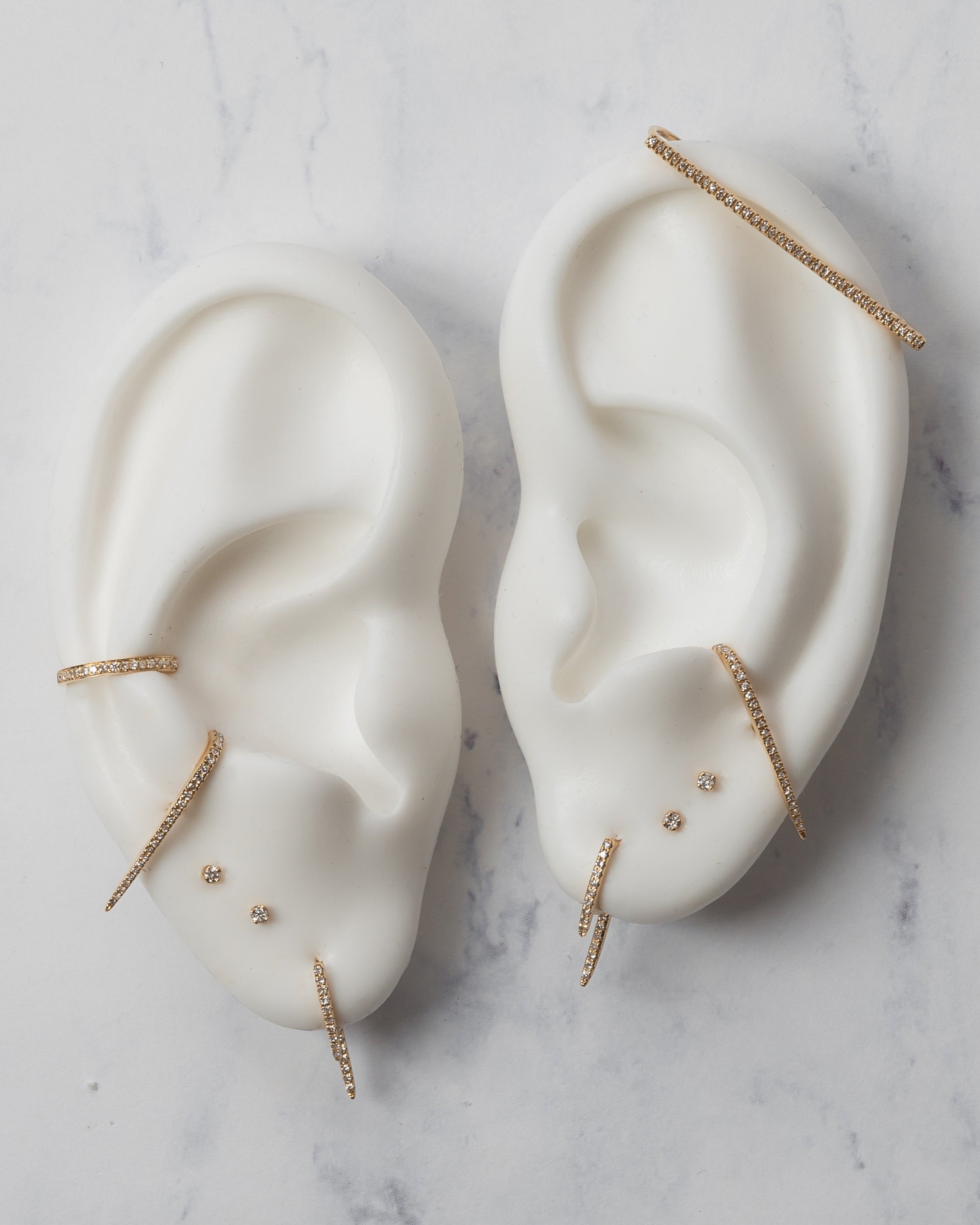 Diamond Curved Bar Stud Earrings Zoe Lev Jewelry