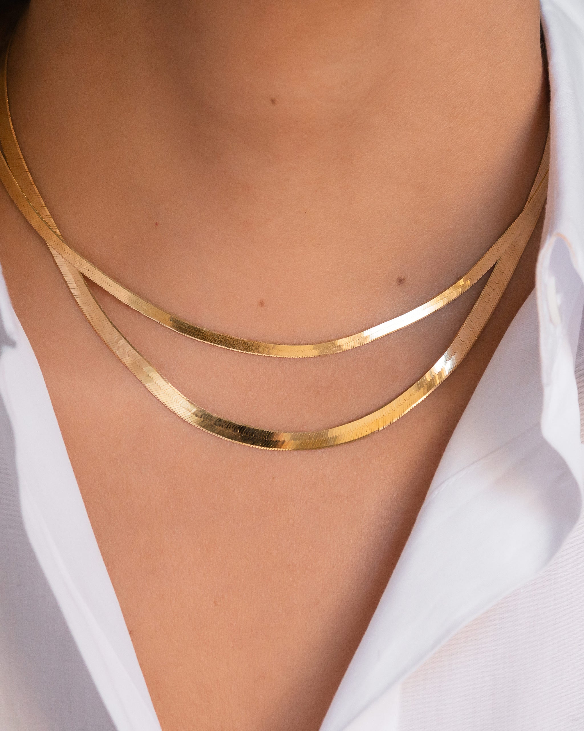 Herringbone Gold Vermeil Engraved Necklace For Women - Talisa