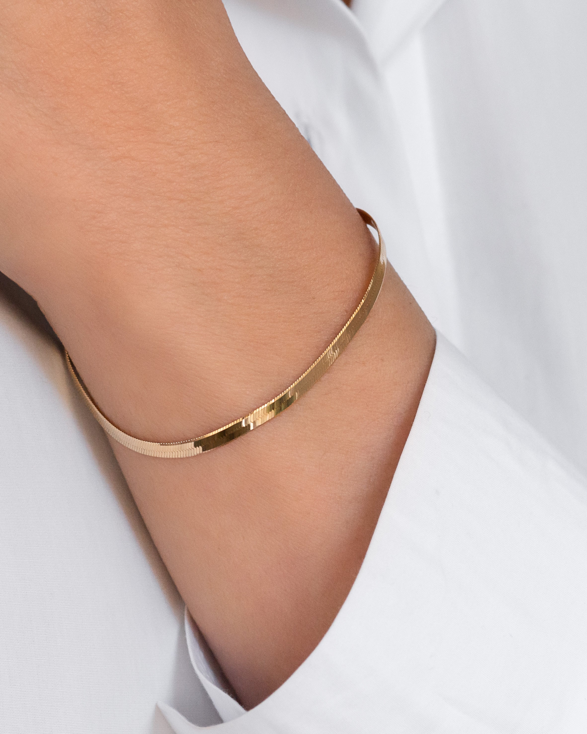 14k Gold Herringbone Bracelet Zoe Lev Jewelry