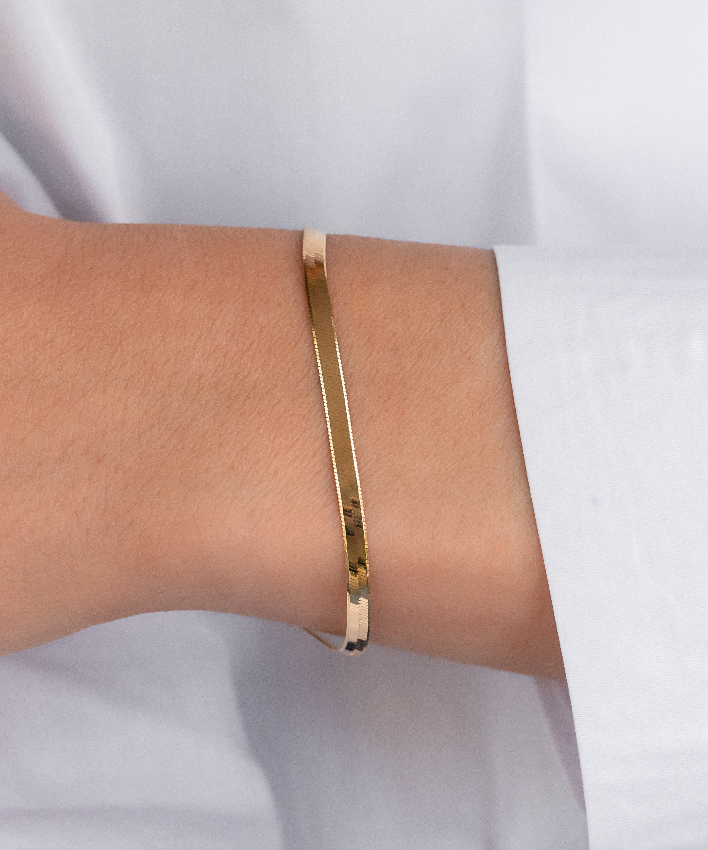 14k Gold Herringbone Bracelet Zoe Lev Jewelry