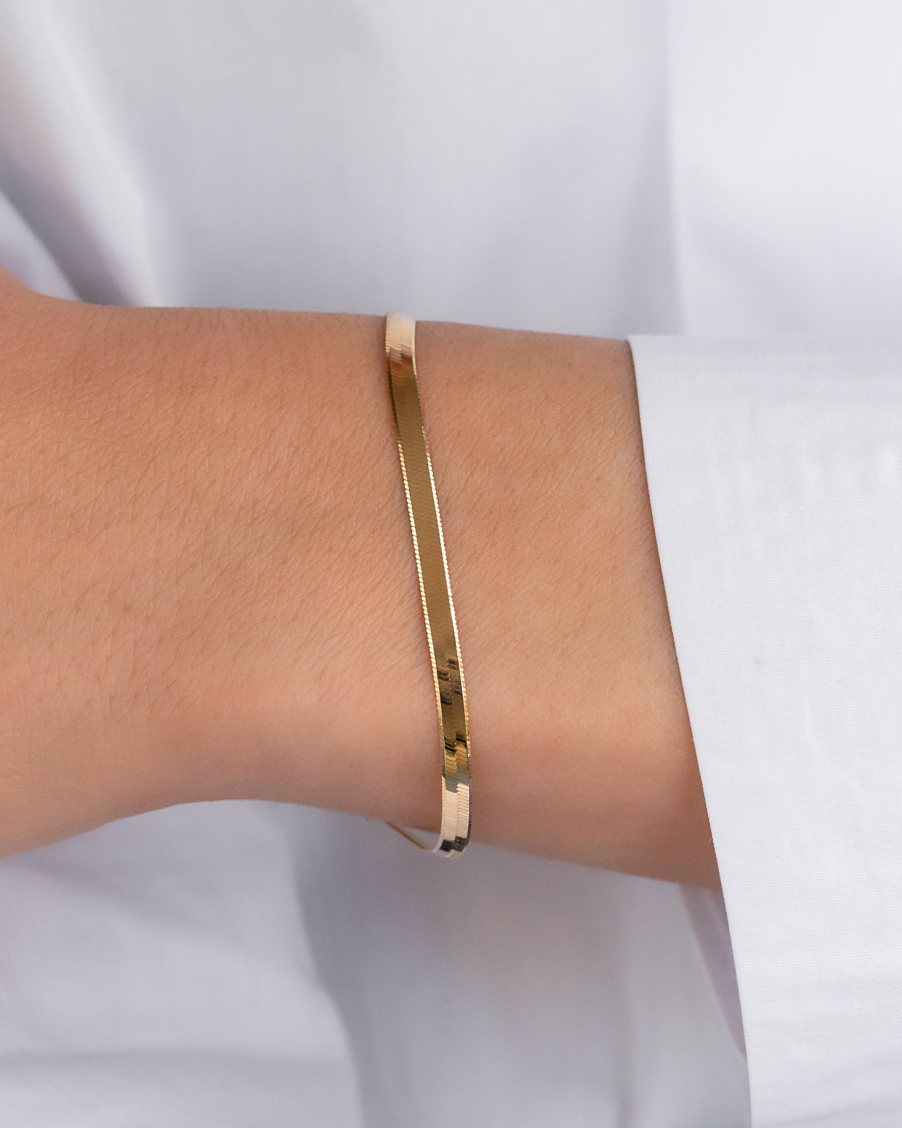 14k Gold Herringbone Bracelet Zoe Lev Jewelry