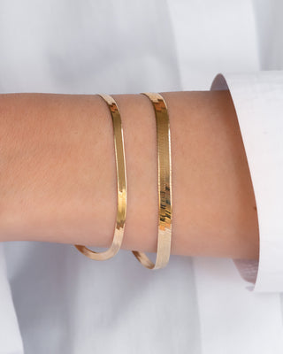 14k Gold Herringbone Bracelet