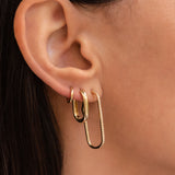 14k Gold Thick Oval Hoop Earrings Hoops & Huggies Zoe Lev Jewelry