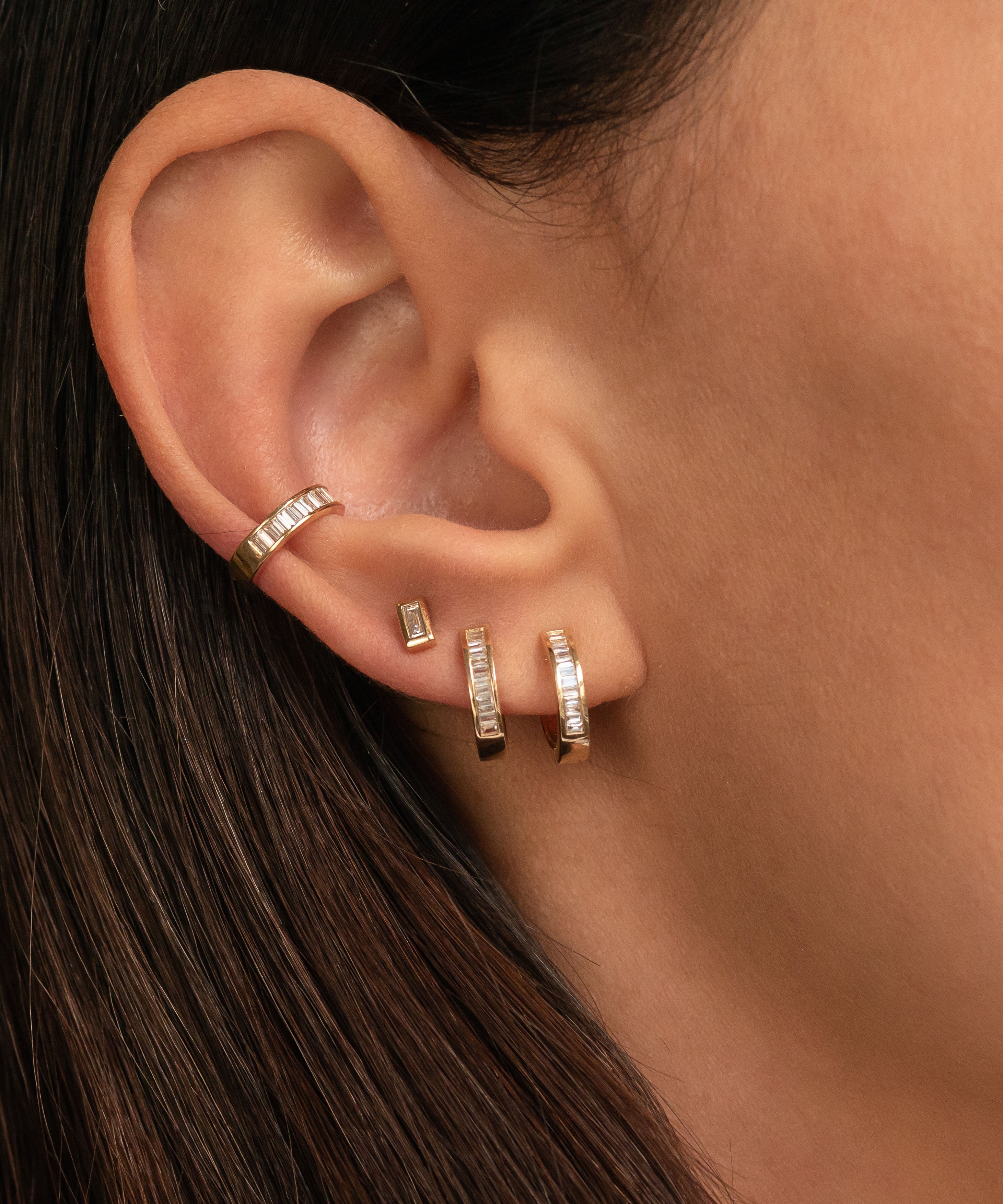 Baguette Diamond Ear Cuff Zoe Lev Jewelry
