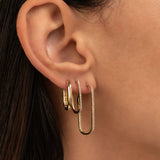 14k Gold Thick Oval Hoop Earrings Hoops & Huggies Zoe Lev Jewelry