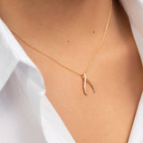 Diamond Wishbone Pendant Zoe Lev Jewelry