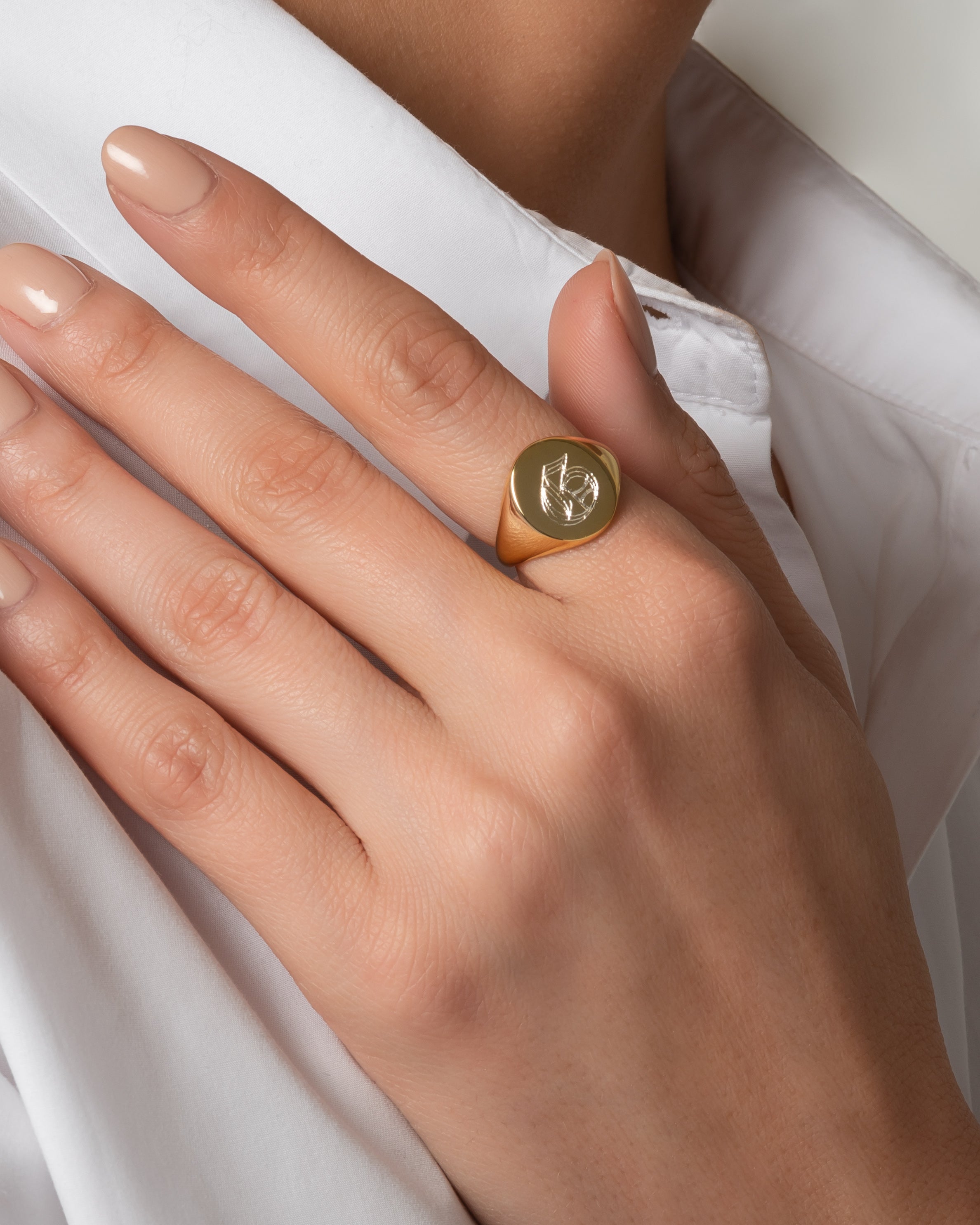 Custom Letter Ring - Monogram Ring Big Square - Silver and Gold