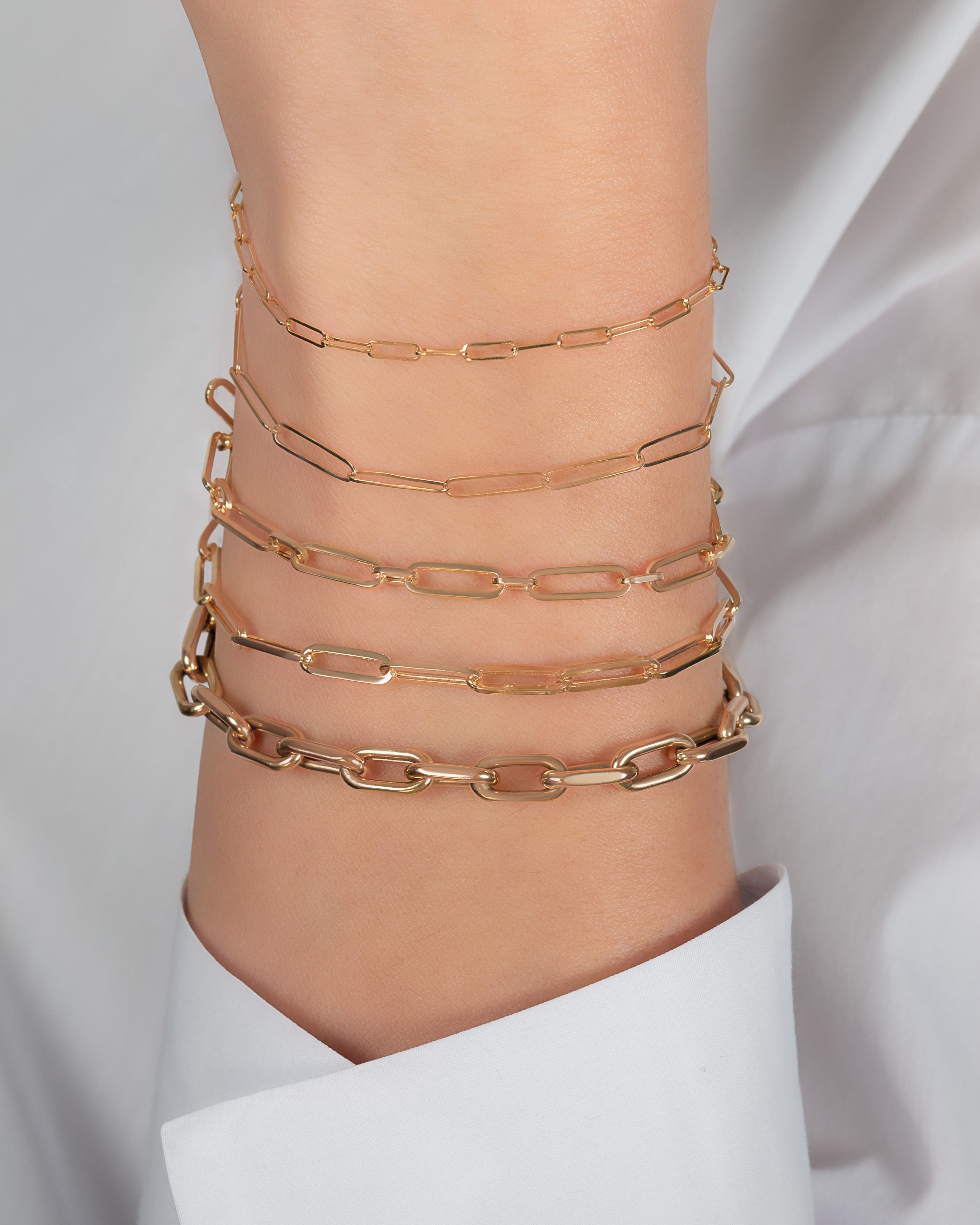 14k Gold Extra Large Paper Clip Chain Bracelet Chains Zoe Lev Jewelry