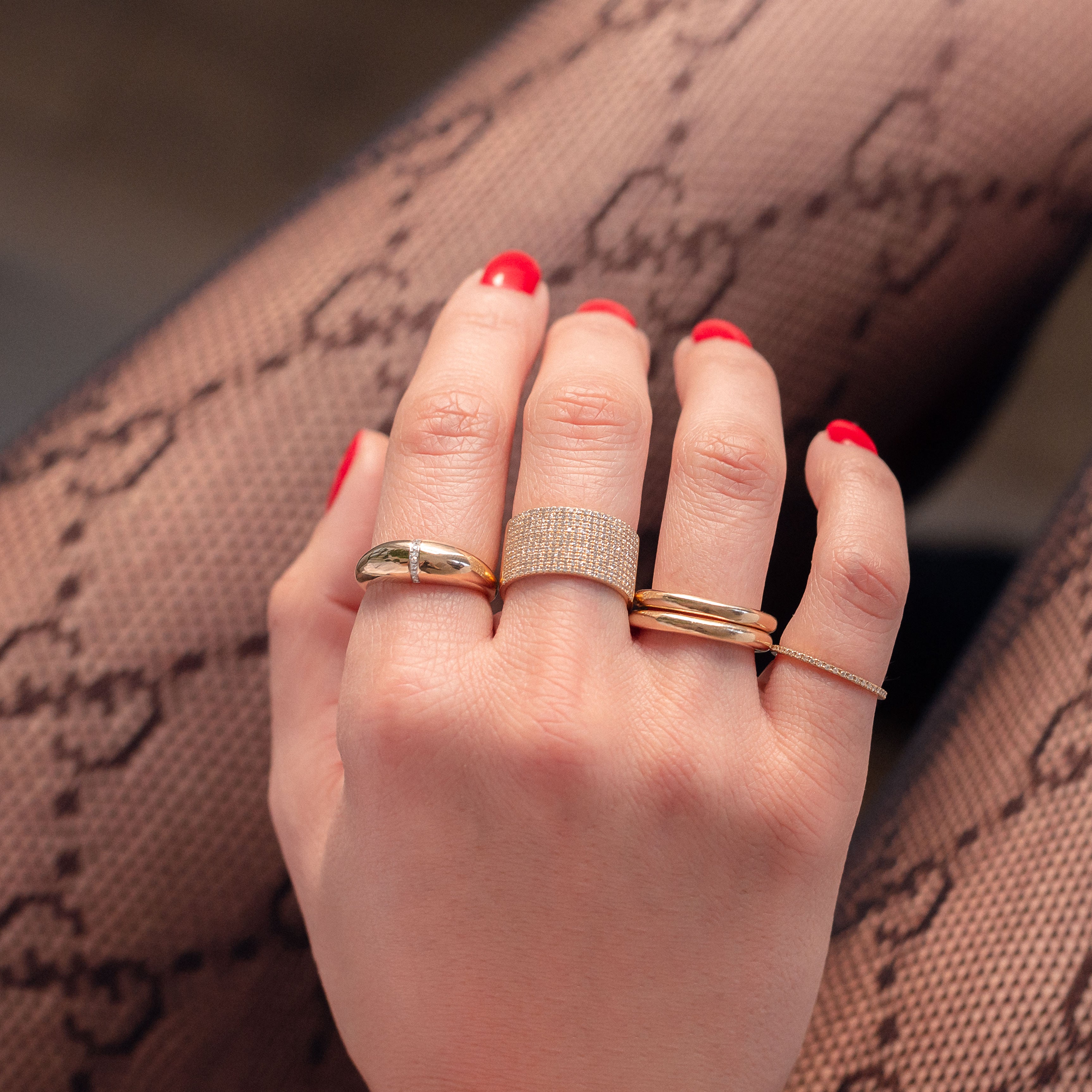 14k Gold Large Band - 5.5 SAMPLE SALE Zoe Lev Jewelry