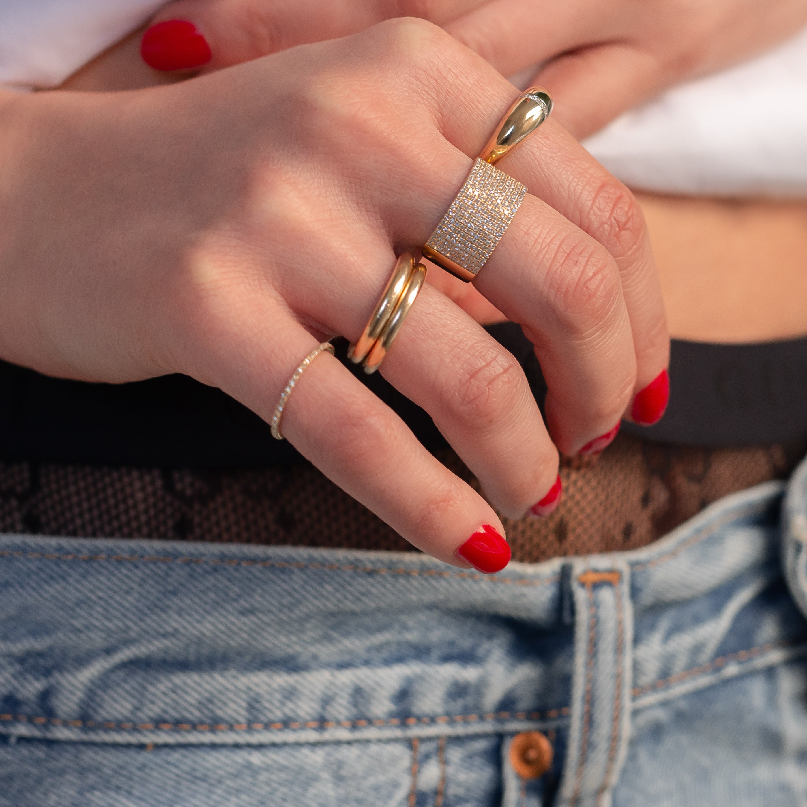 14k Gold Large Band - 5.5 SAMPLE SALE Zoe Lev Jewelry