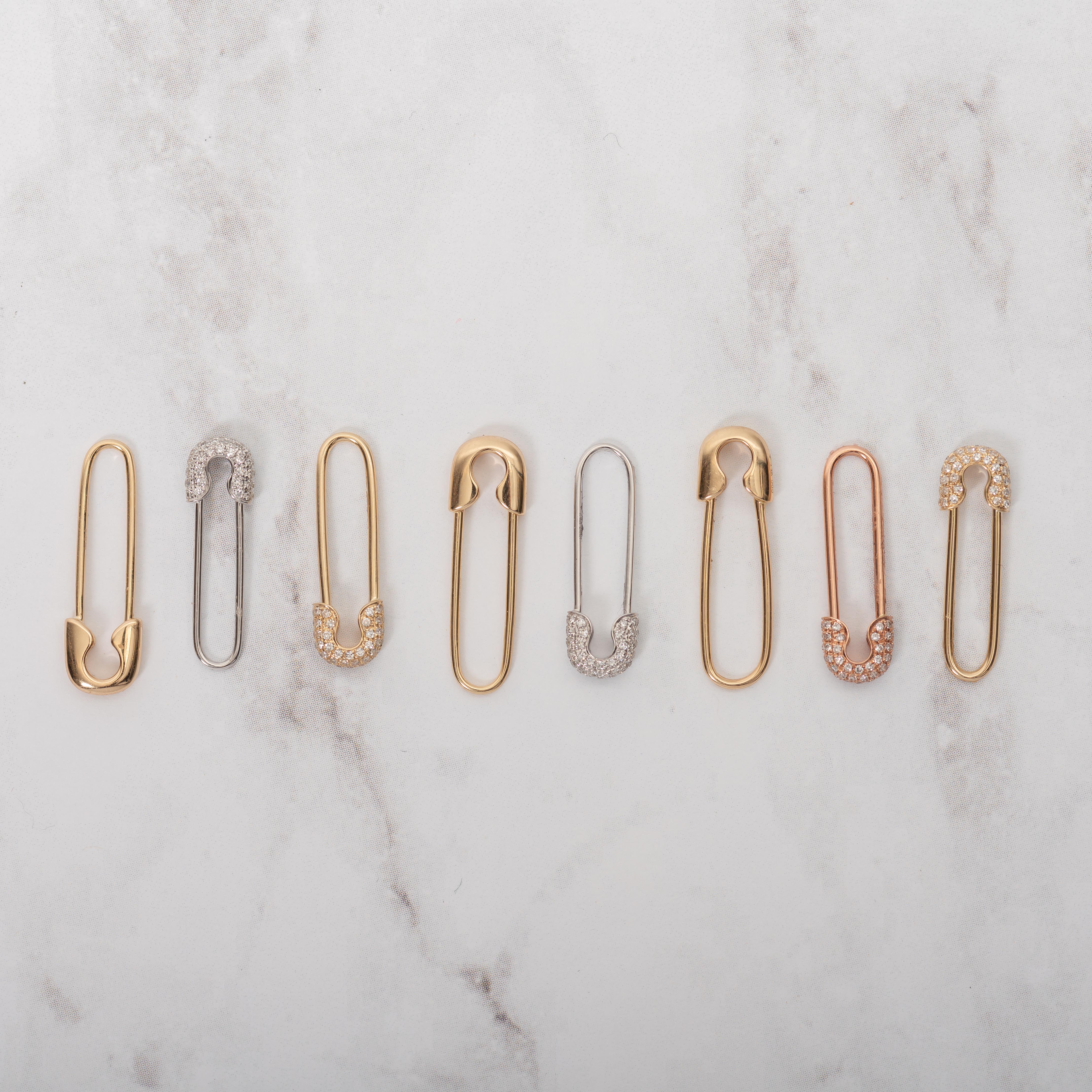 14k Gold Safety Pin Pendant Zoe Lev Jewelry