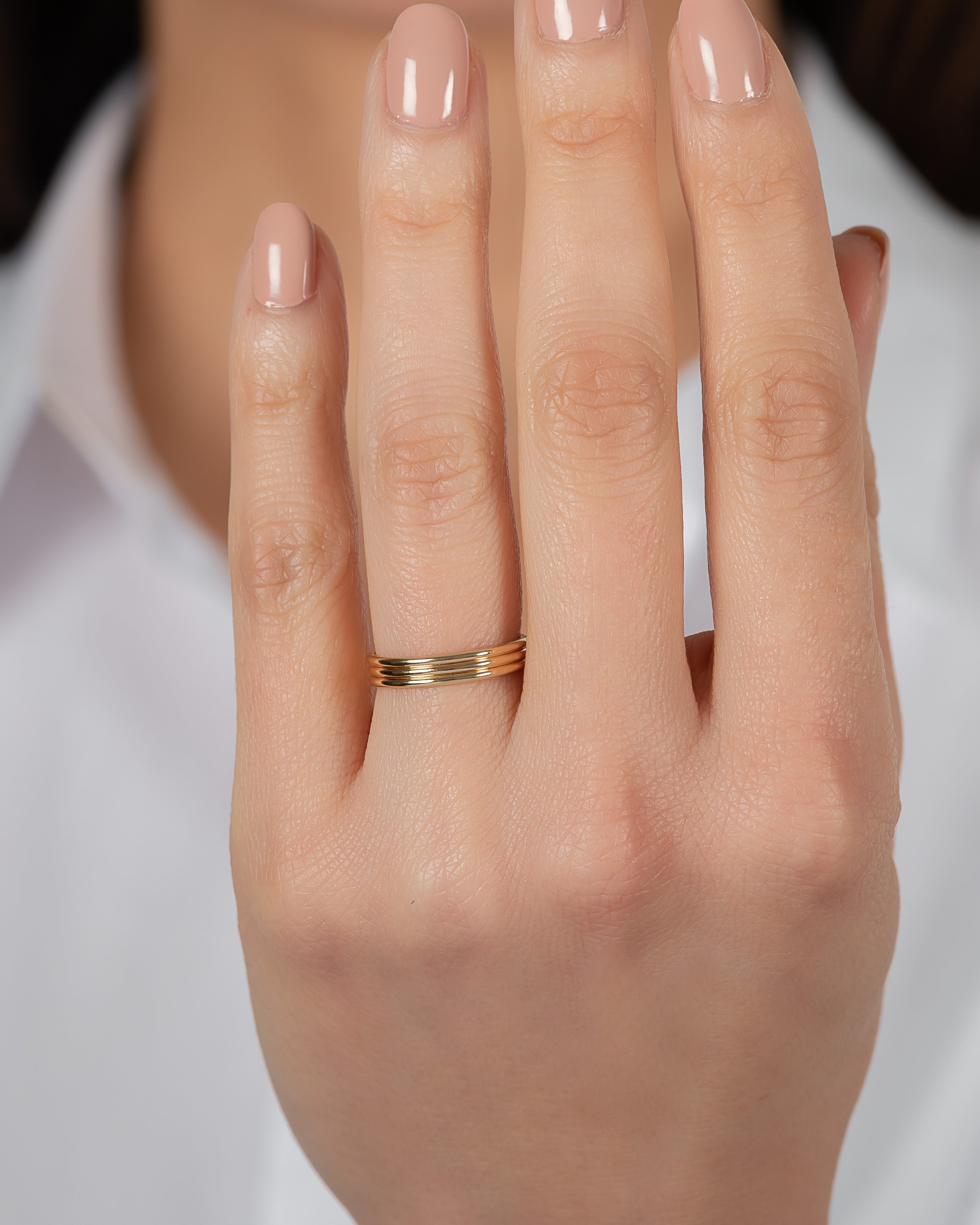 14k Gold Trio Band - Size 8 SAMPLE SALE Zoe Lev Jewelry