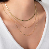 14k Gold Mirror Chain Link Necklace Chains Zoe Lev Jewelry