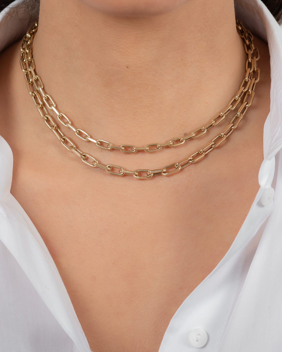 14k Gold Extra Large Open Link Chain Necklace
