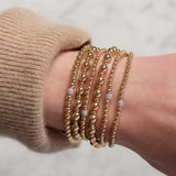 3mm Gold Bead Bracelet with Diamond Bead Zoe Lev Jewelry