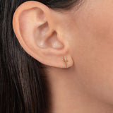 14k Gold Small Diamond Sword Stud Earrings SAMPLE SALE Zoe Lev Jewelry