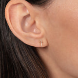 14k Gold Small Diamond Sword Stud Earrings SAMPLE SALE Zoe Lev Jewelry