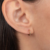 Gold Mini Huggie Earrings with Tiny Diamond SAMPLE SALE Zoe Lev Jewelry