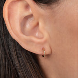 Gold Mini Huggie Earrings with Tiny Diamond SAMPLE SALE Zoe Lev Jewelry