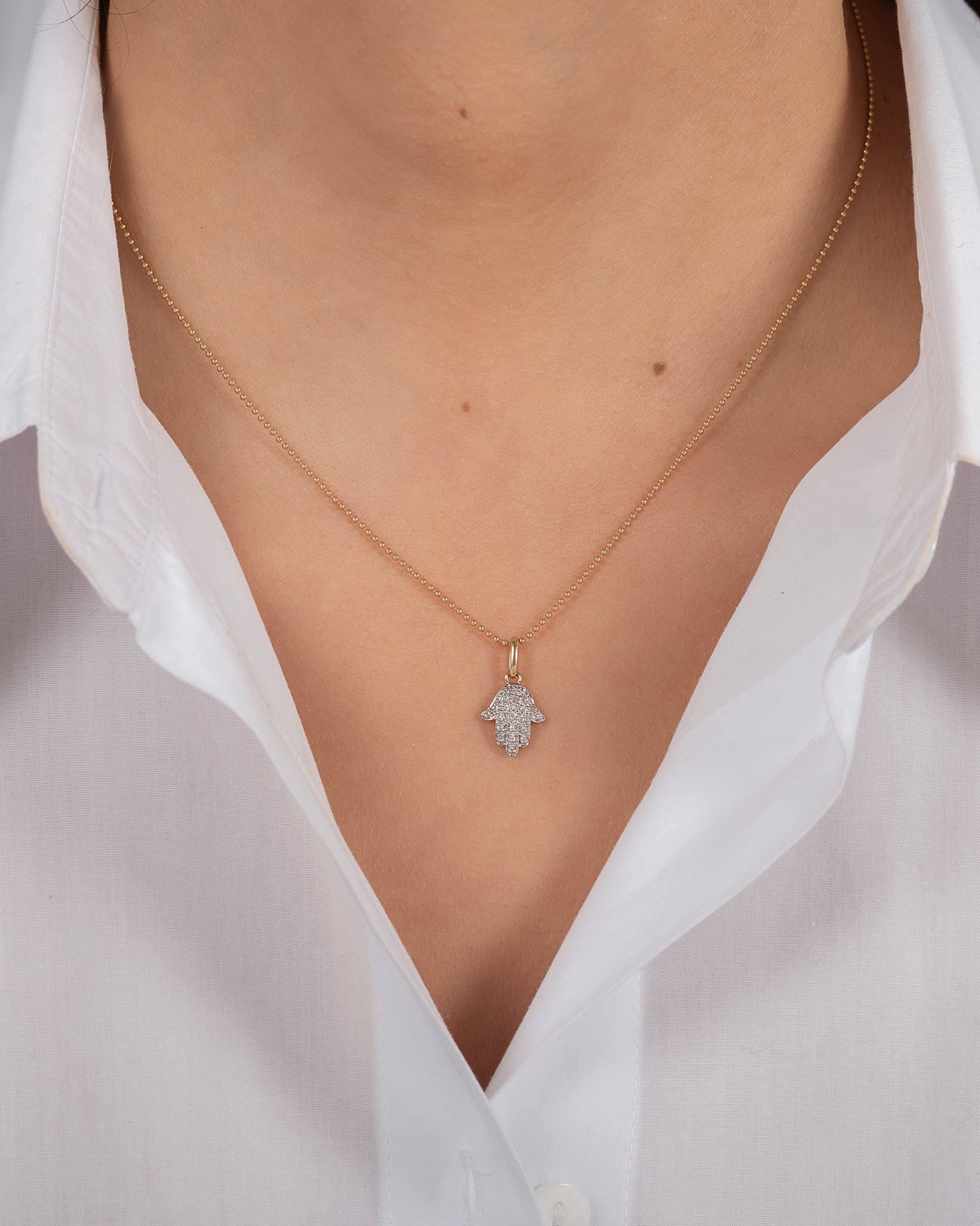 14k Gold Ball Chain Necklace Chains Zoe Lev Jewelry