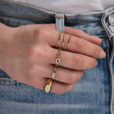 14k Gold Trio Band - Size 8 SAMPLE SALE Zoe Lev Jewelry