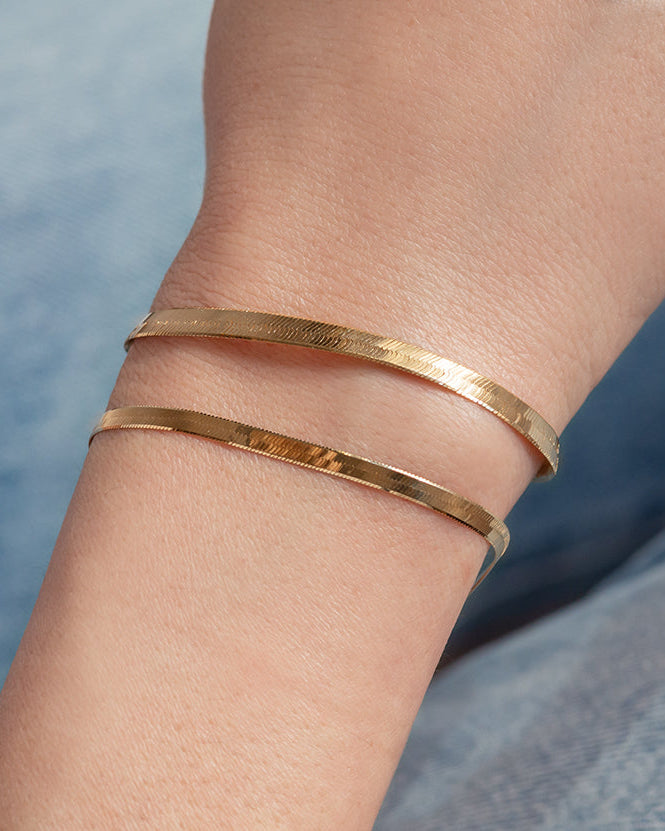 14k Gold Herringbone Bracelet Zoe Lev Jewelry
