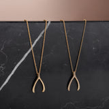 14k Gold Wishbone Necklace Zoe Lev Jewelry