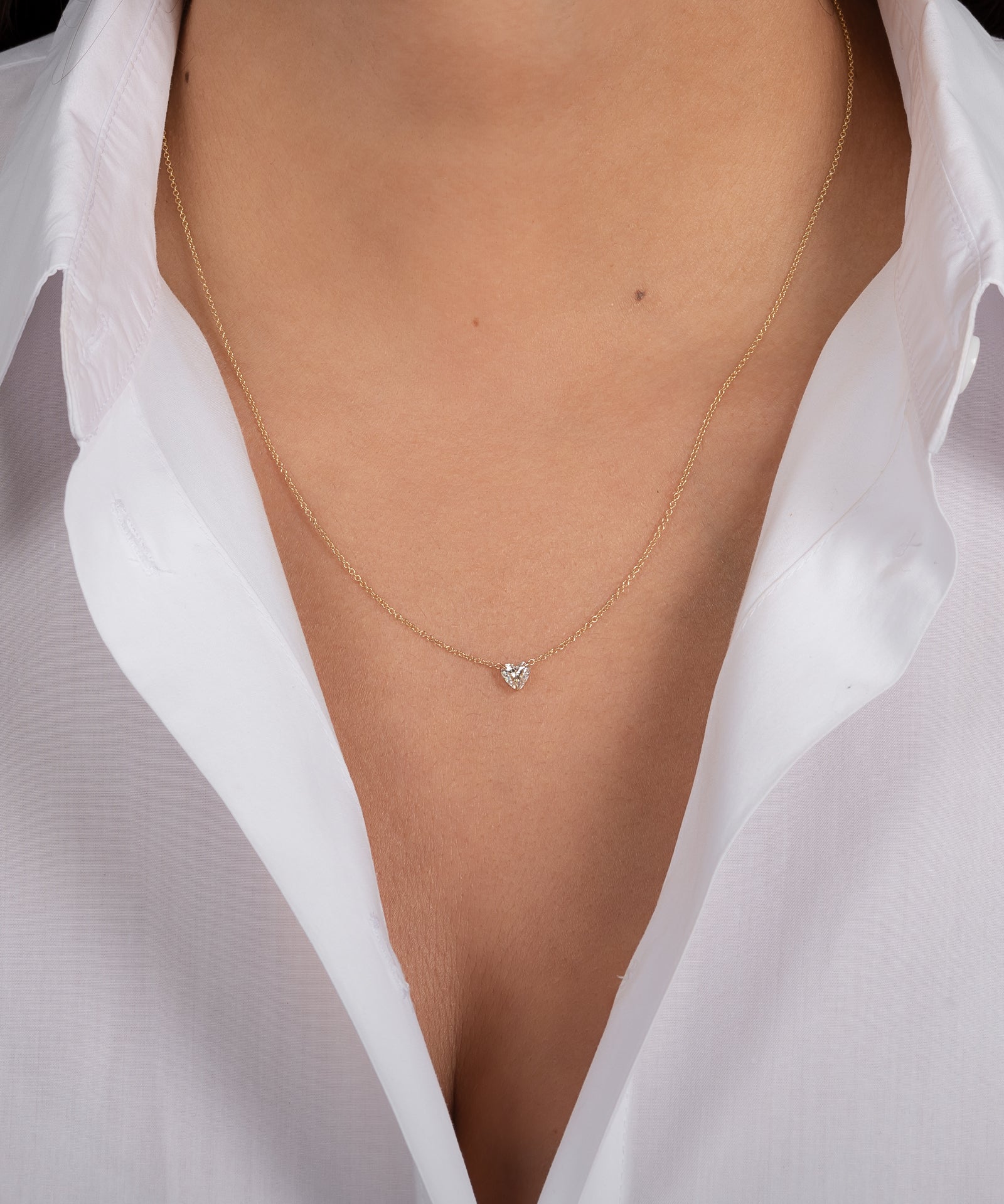 Heart Cut Diamond Necklace SAMPLE SALE Zoe Lev Jewelry