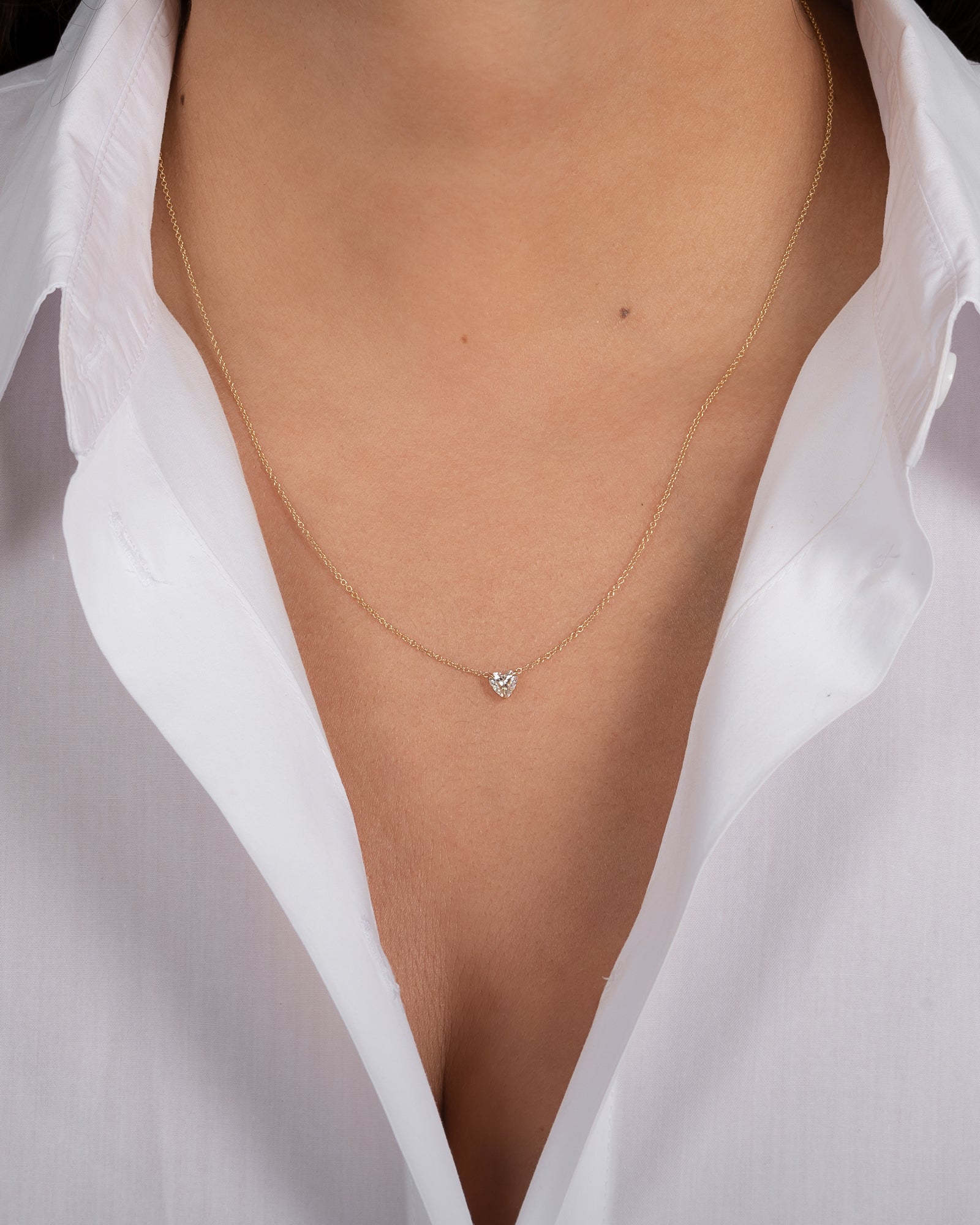 Heart Cut Diamond Necklace SAMPLE SALE Zoe Lev Jewelry