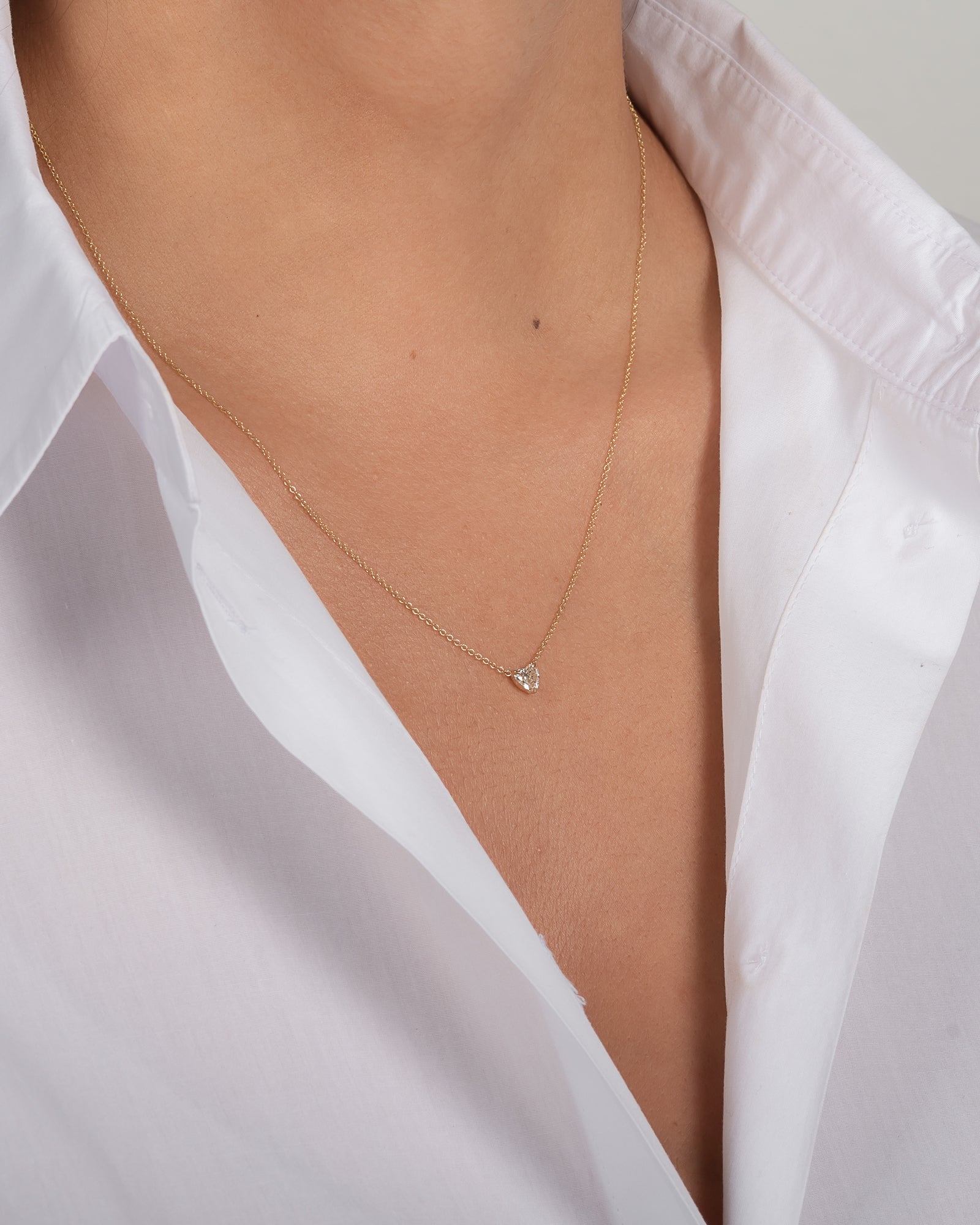 Heart Cut Diamond Necklace SAMPLE SALE Zoe Lev Jewelry