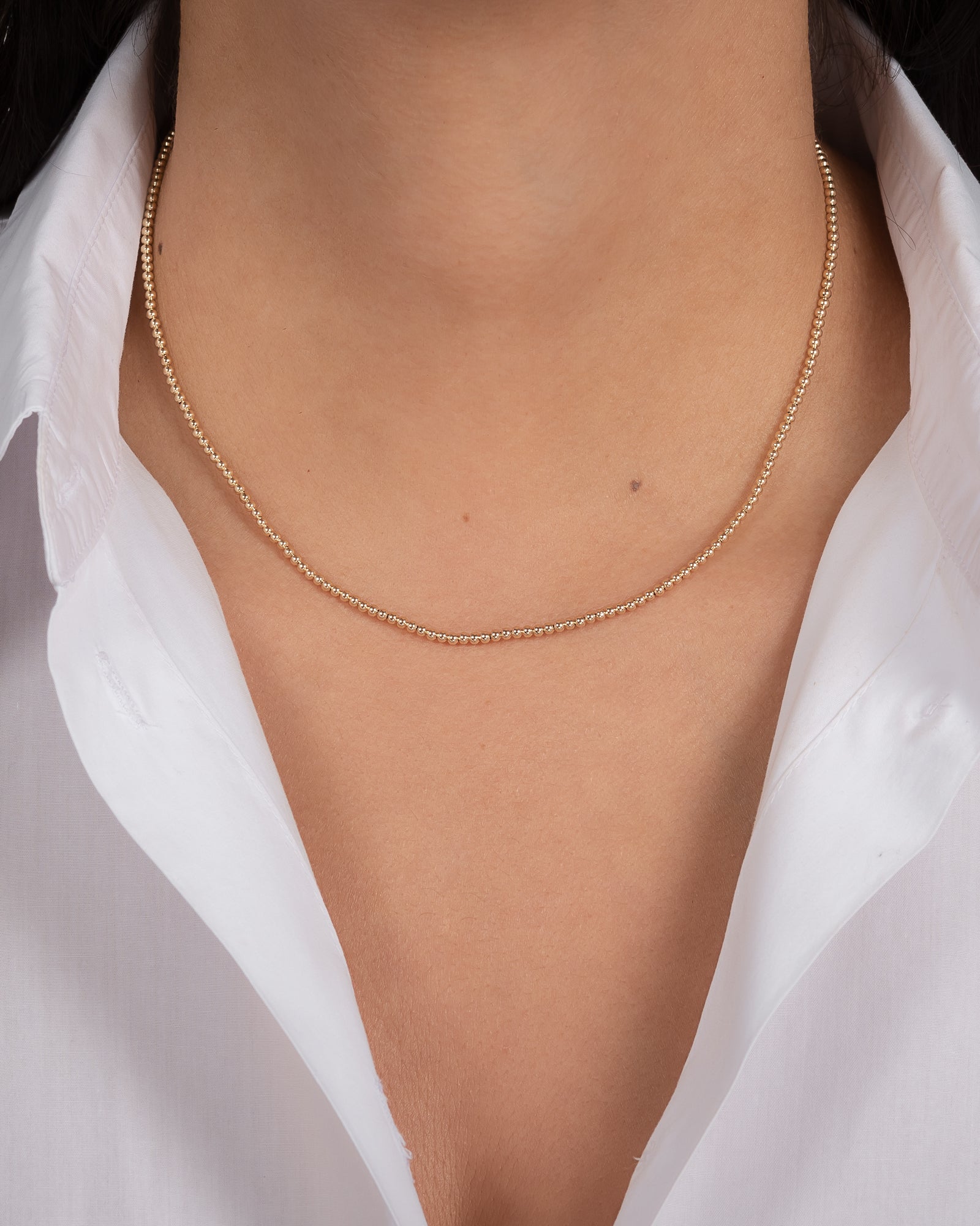 2mm Bead Necklace Zoe Lev Jewelry