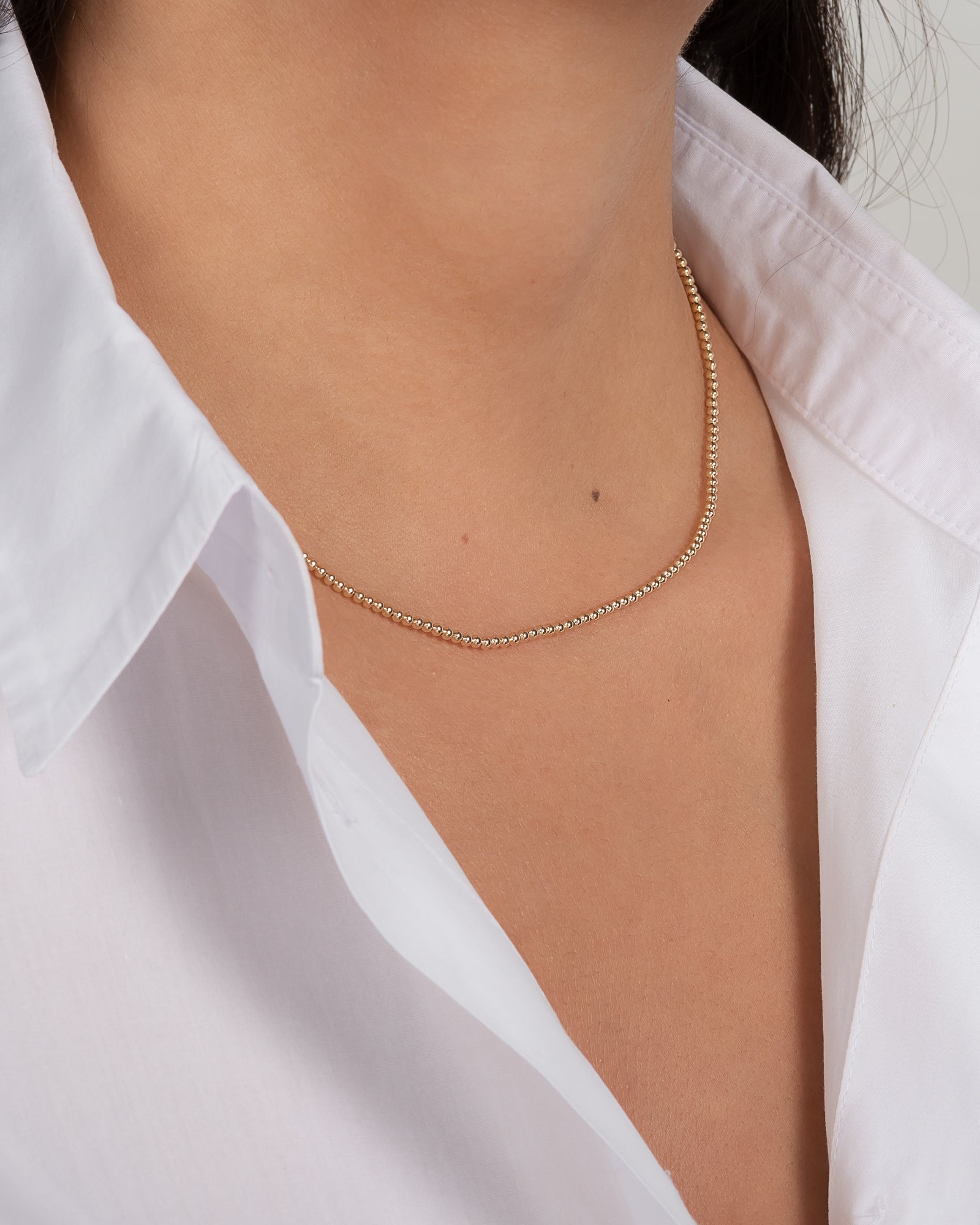 2mm Bead Necklace Zoe Lev Jewelry