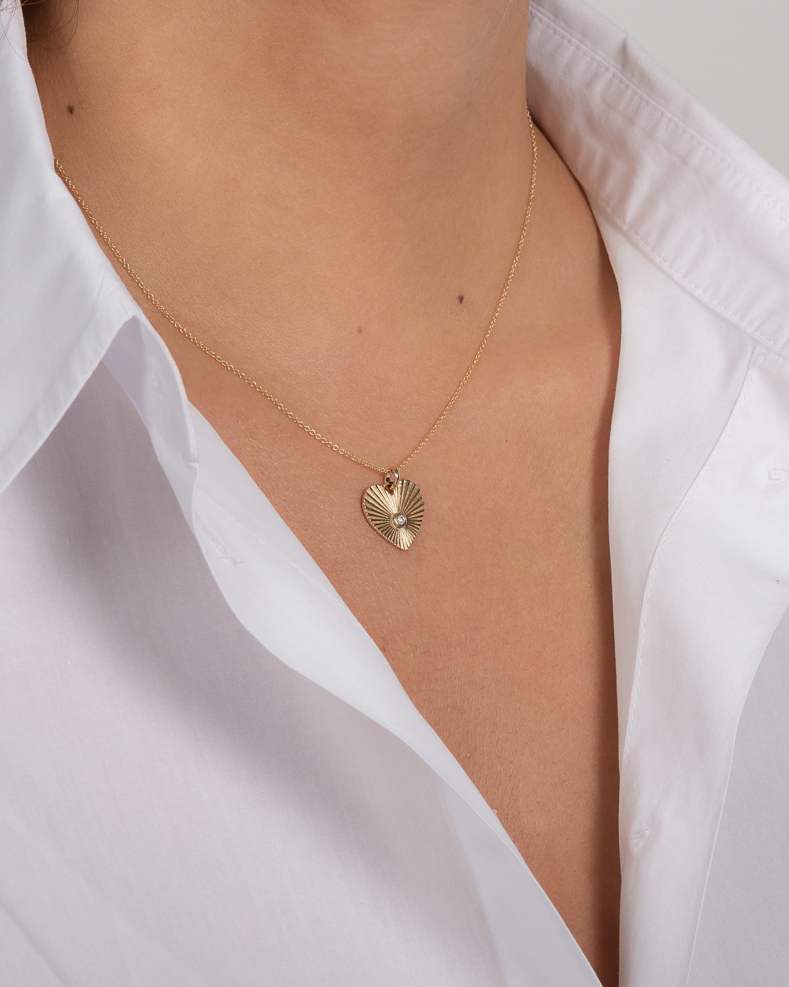 Small One Love Heart Necklace Zoe Lev Jewelry