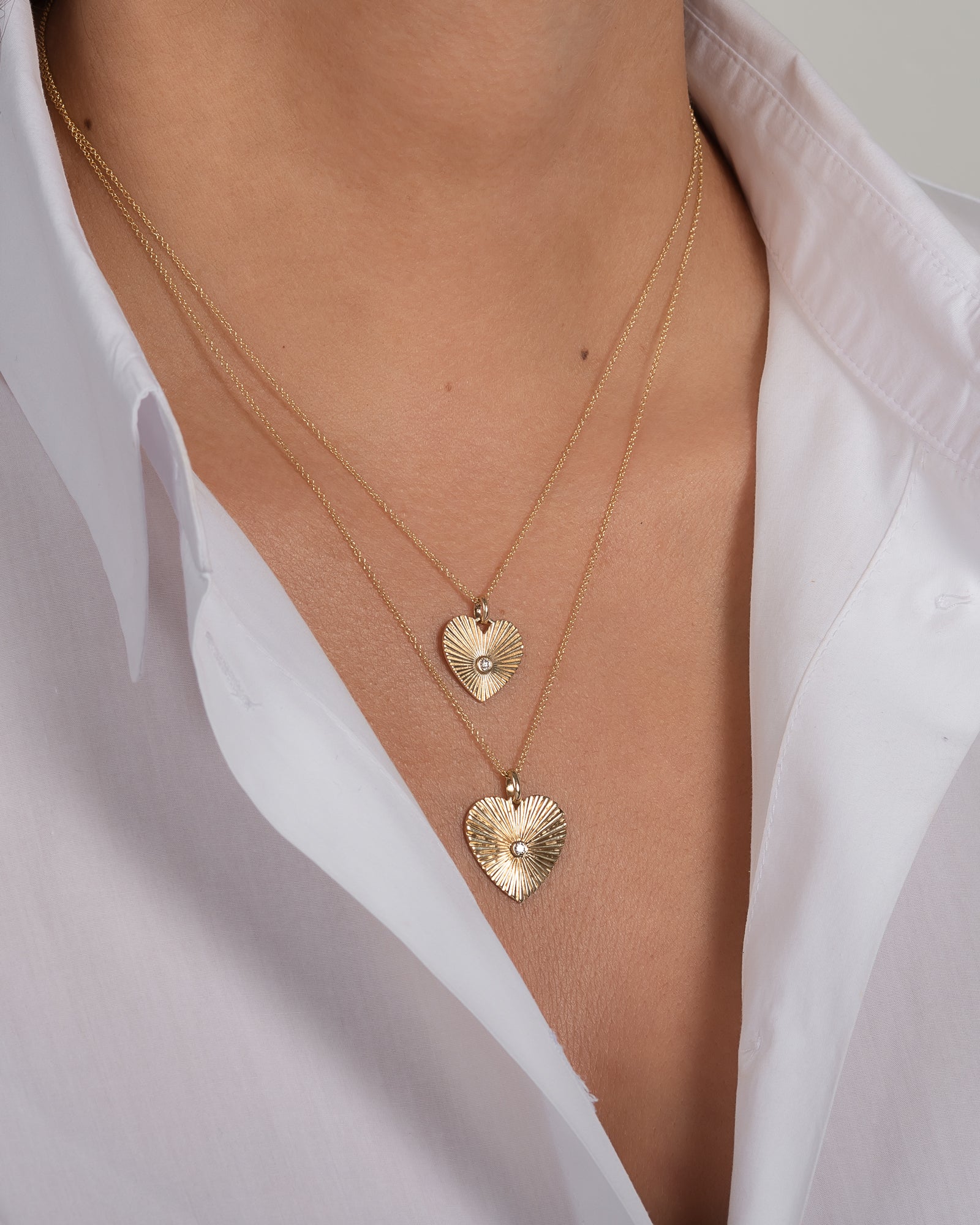 Small One Love Heart Necklace Zoe Lev Jewelry